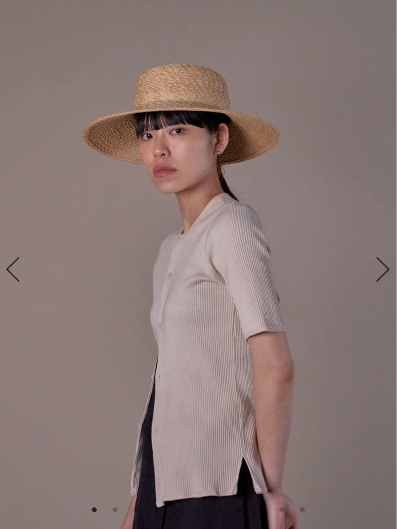 tocit トチエット　ナチュラル 麦わら帽子　リボン付き