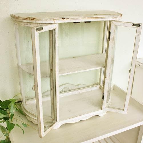 シャビー アールキャビネット コベントガーデン アンティーク 飾り棚 KK-15