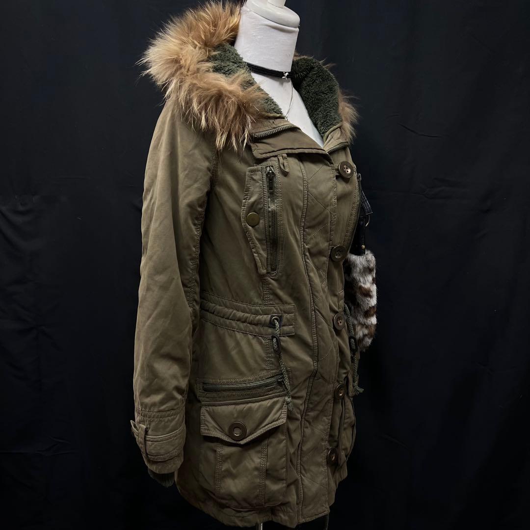 平成ギャル　y2k グランジ　ファー付き モッズコート　ギミック　ダークコア