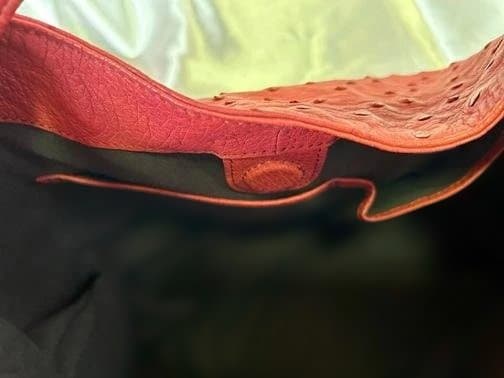 オーストリッチ バッグ 　ショルダー用ベルト付き　財布　3点セット