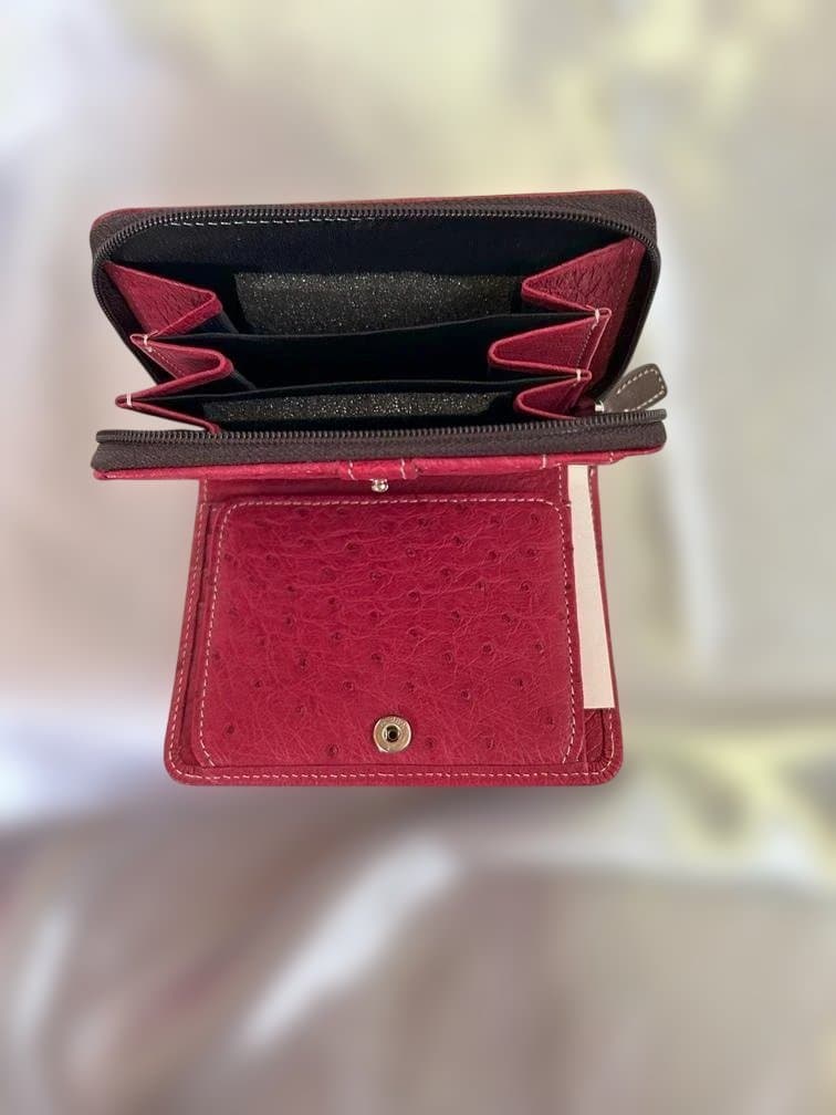 オーストリッチ バッグ 　ショルダー用ベルト付き　財布　3点セット