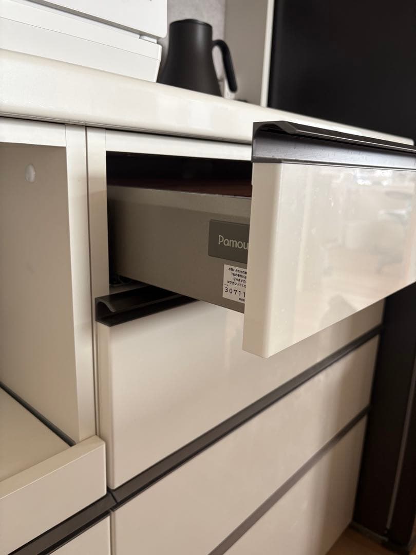 【美品 最終日】PamounaパモウナAS食器棚パールホワイト110cm