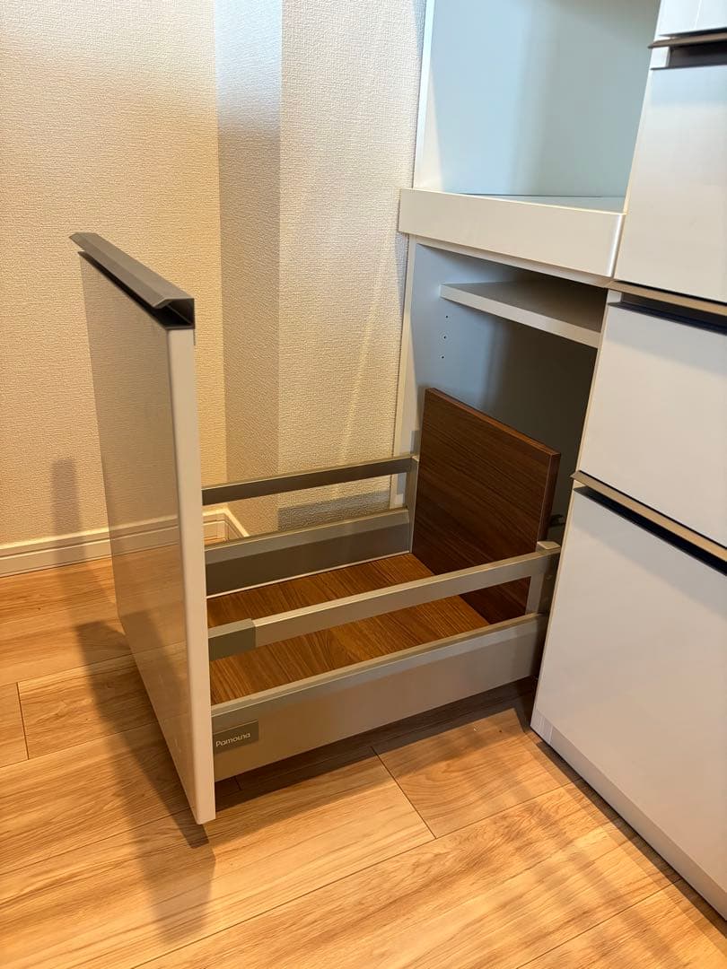 【美品 最終日】PamounaパモウナAS食器棚パールホワイト110cm