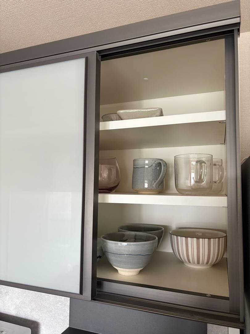 【美品 最終日】PamounaパモウナAS食器棚パールホワイト110cm