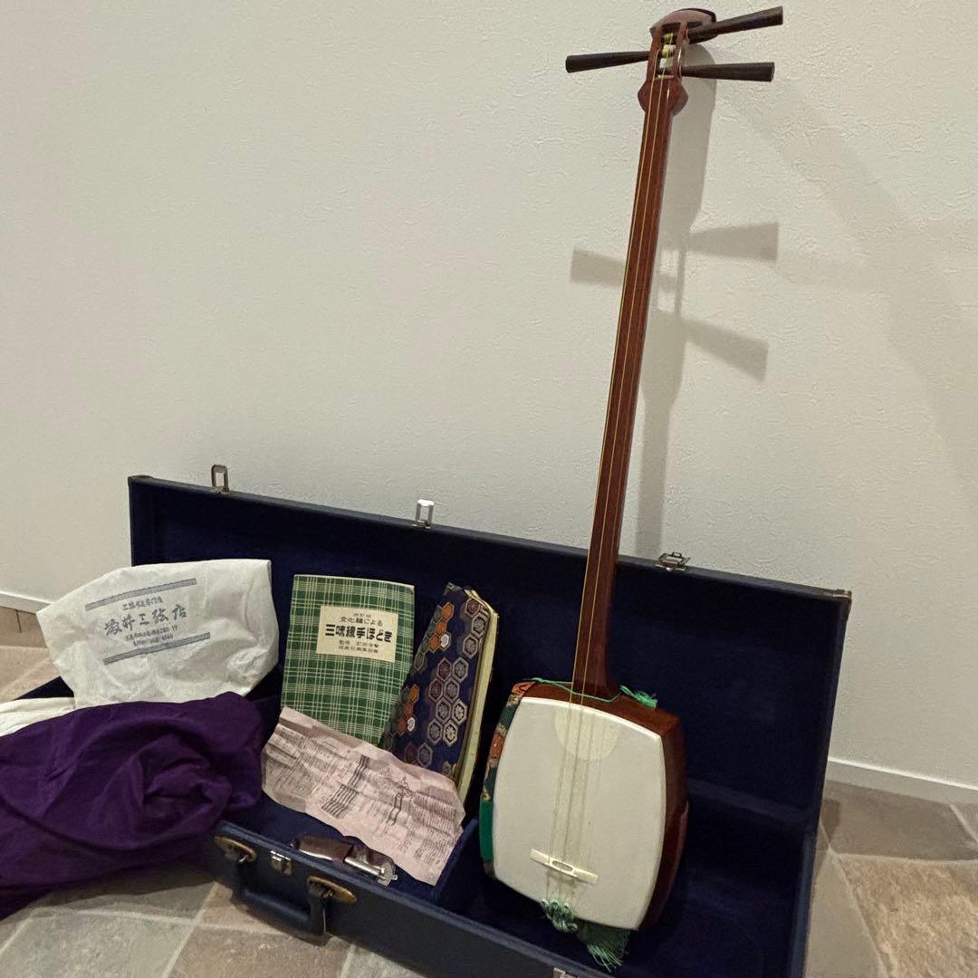 【美品】三味線セット　藤井三絃　教本付き