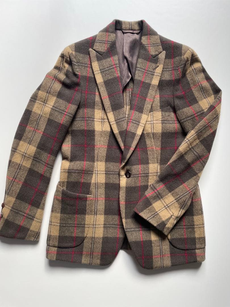 LE VERNEUIL ルヴェルヌイユ　チェック柄ウールジャケット　メンズS