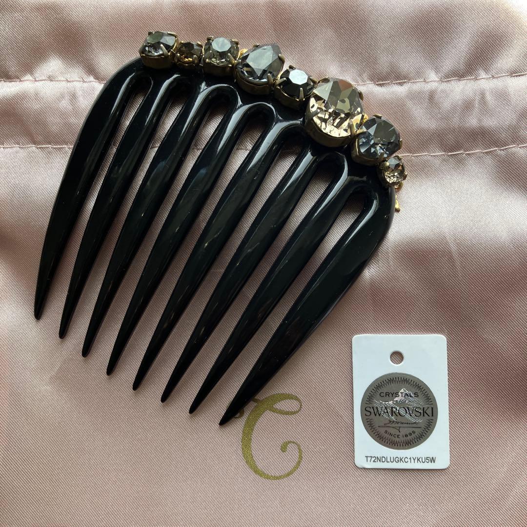 大きなスワロ付きコーム