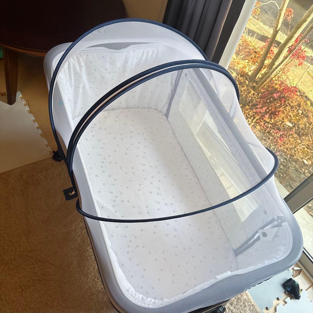 HZDMJ ベビーベッド ネイビー 星柄