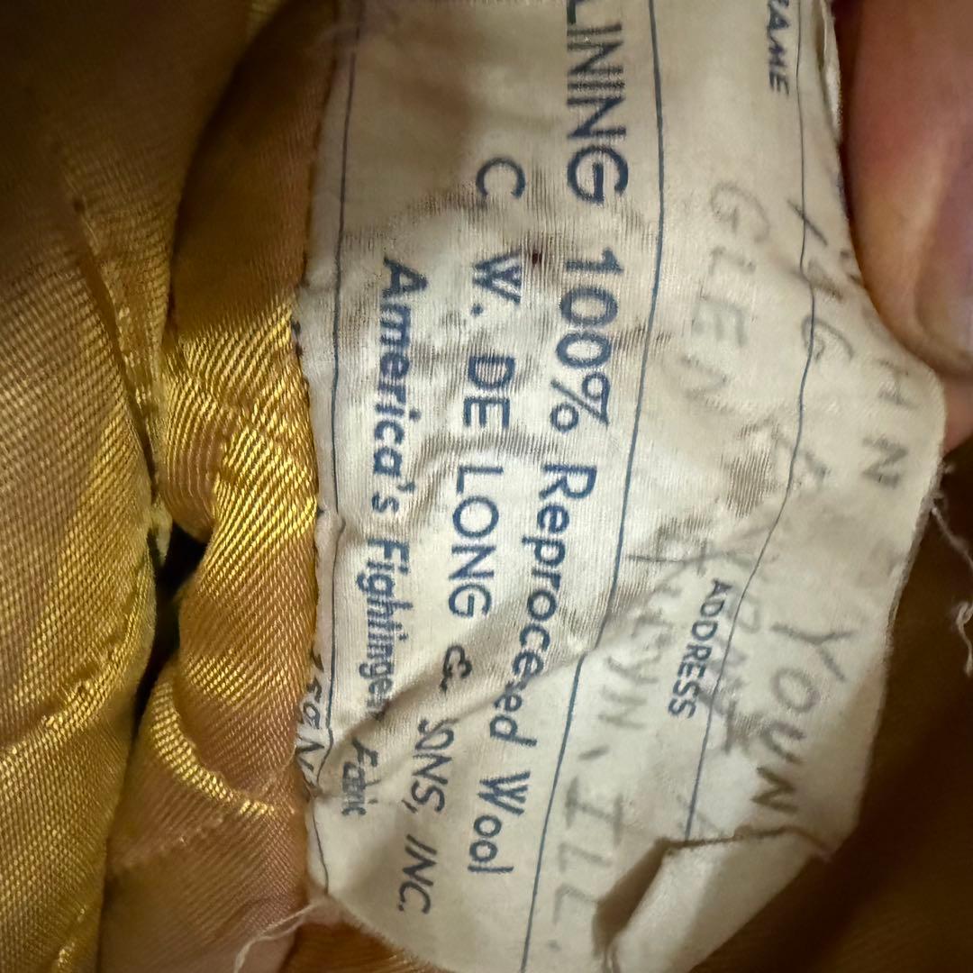 1950年代 ヴィンテージバーシティジャケット　赤黒 レザー袖 CROWN