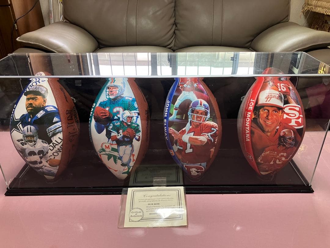 サイン入りフットボールセット 4個　認定証付　NFL アメフト