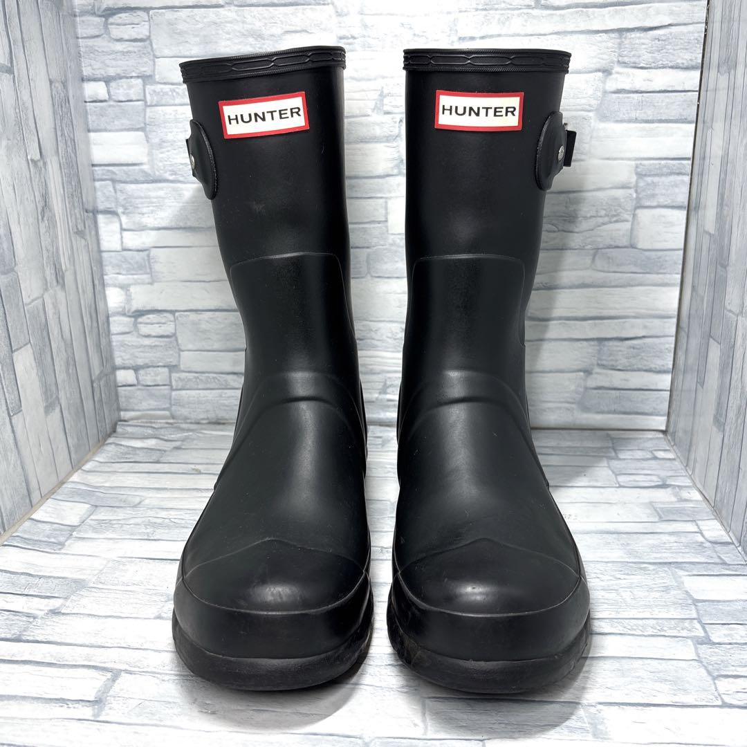 HUNTER ハンター ショートブーツ レインブーツ ブラック UK8/27㎝