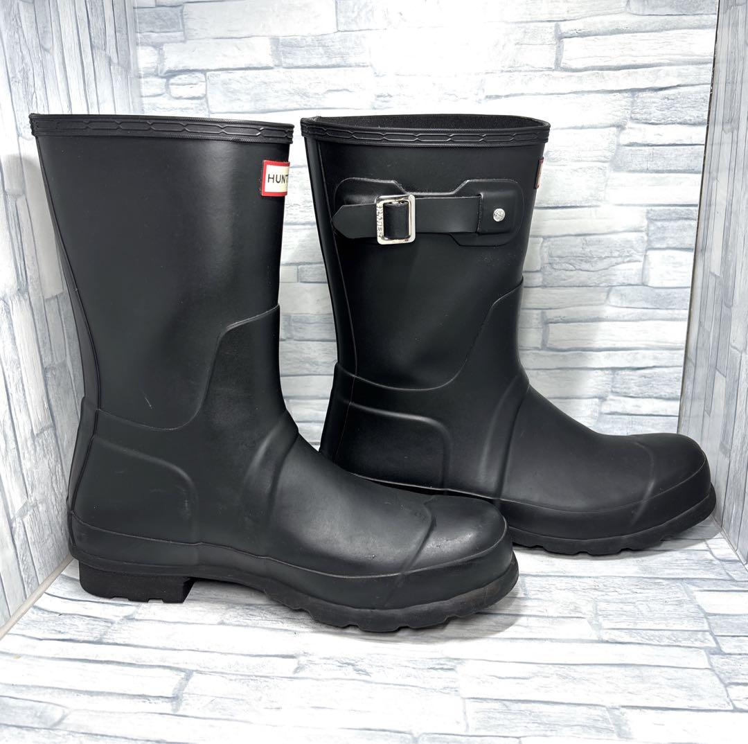 HUNTER ハンター ショートブーツ レインブーツ ブラック UK8/27㎝