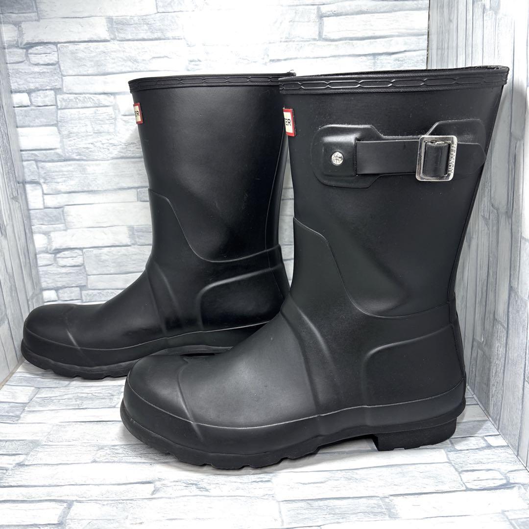 HUNTER ハンター ショートブーツ レインブーツ ブラック UK8/27㎝