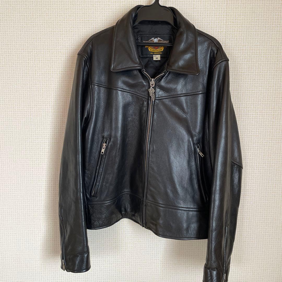 HARLEY-DAVIDSON ブラック シングルライダースジャケット M