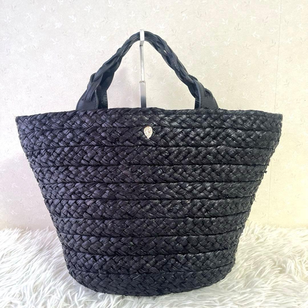 ヘレンカミンスキー　ラフィア　カゴバッグ　Marhianna 黒　トートバッグ