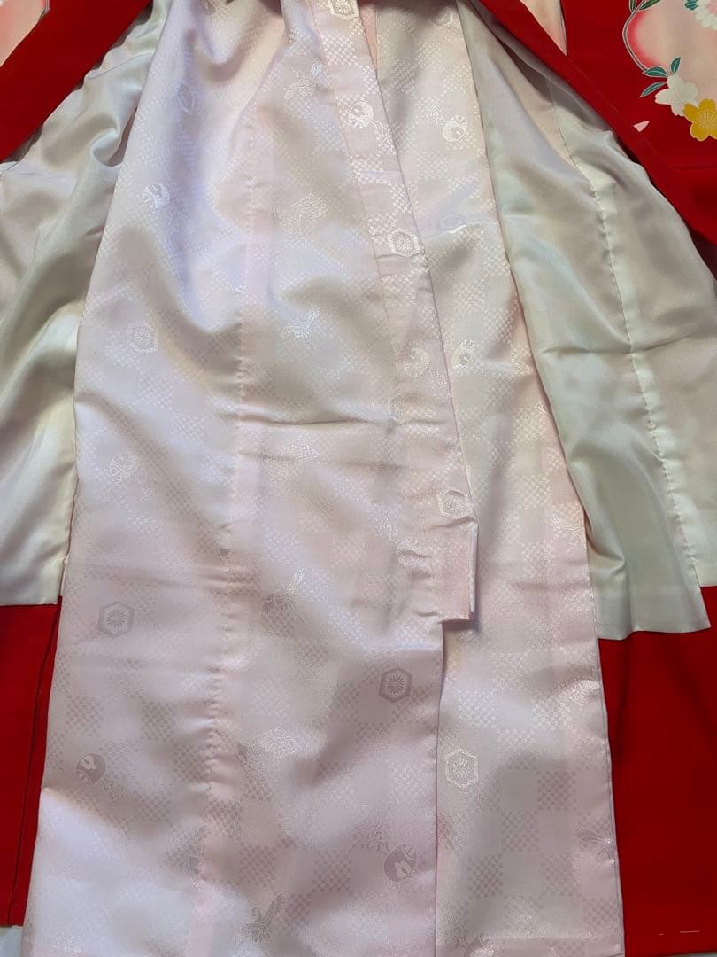 最終値下げ‼️【新品】お宮参り 正絹　赤色　女の子　七五三