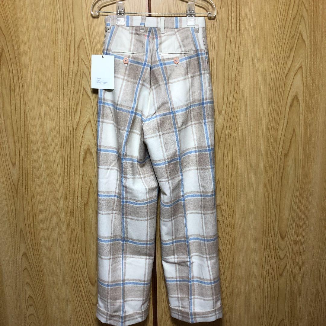 期間限定　SOWA チェック　ウールパンツ