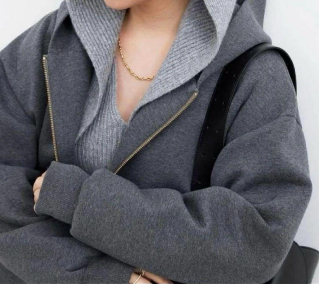 ドゥーズィエムクラス　Oversized フーディー ジップアップパーカー