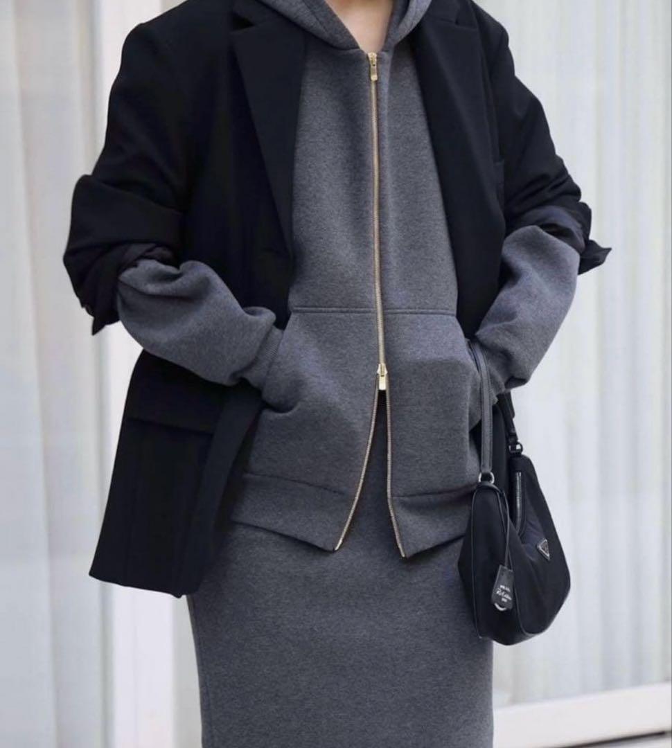 ドゥーズィエムクラス　Oversized フーディー ジップアップパーカー