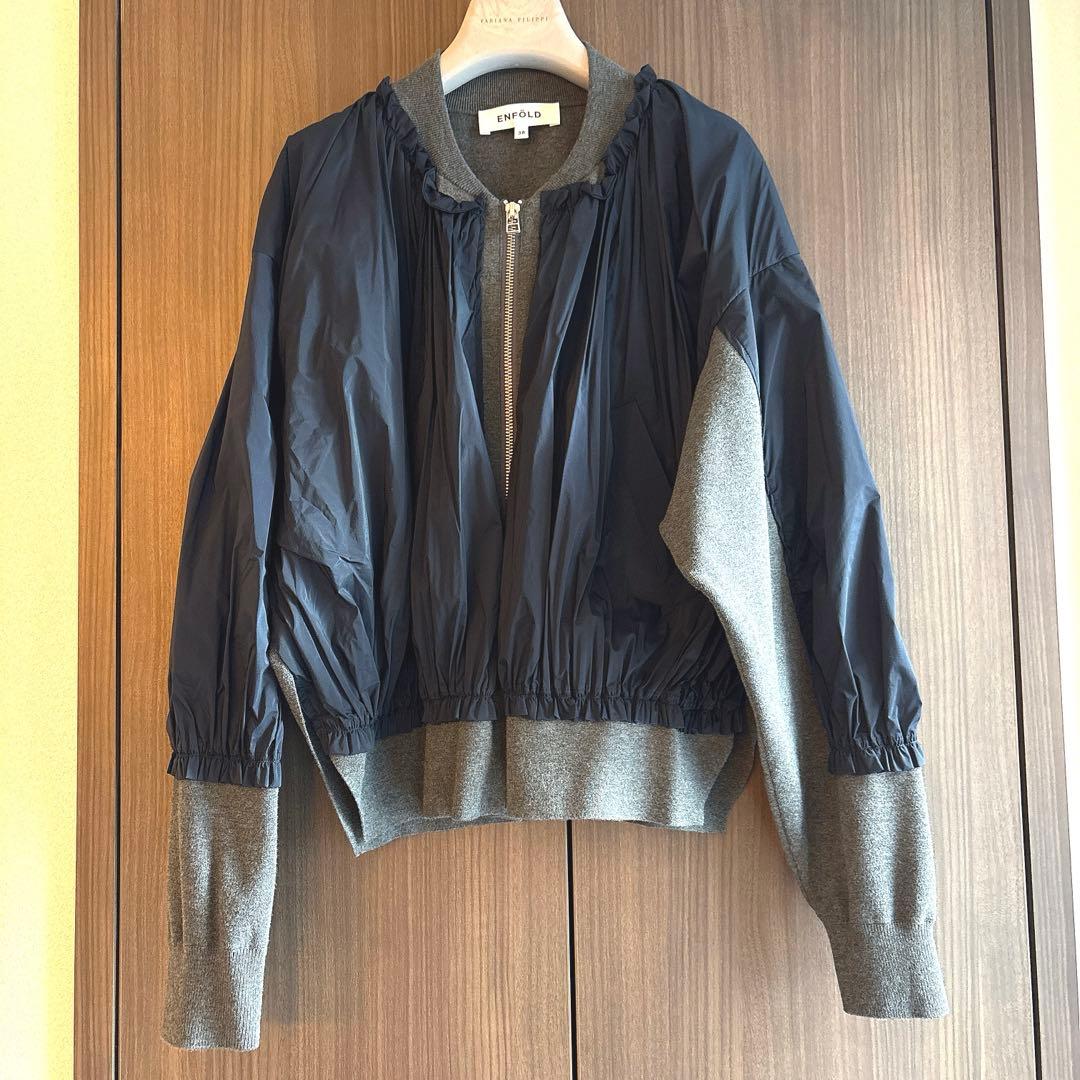 エンフォルド　ブルゾン　 ニット✖️タフタ