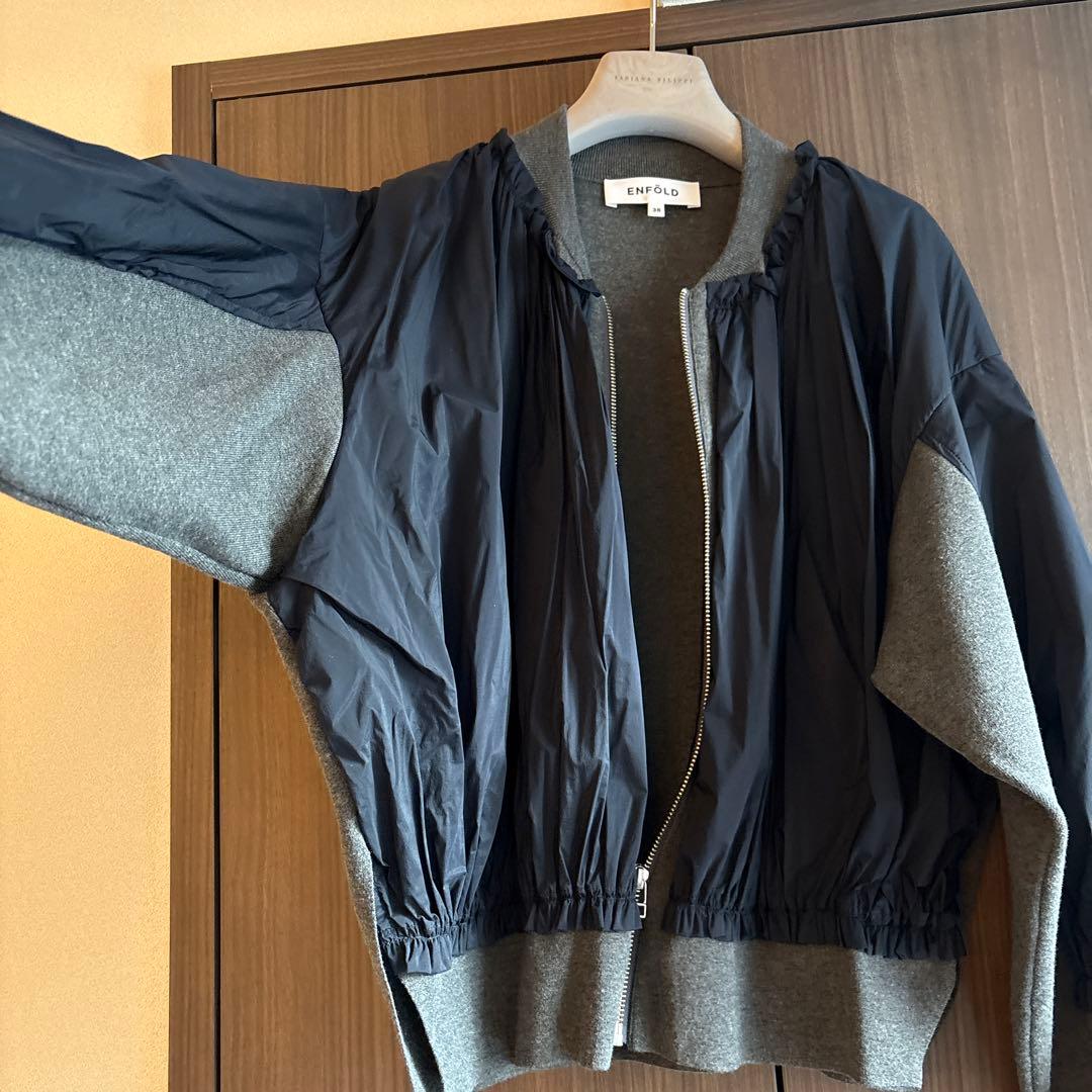 エンフォルド　ブルゾン　 ニット✖️タフタ