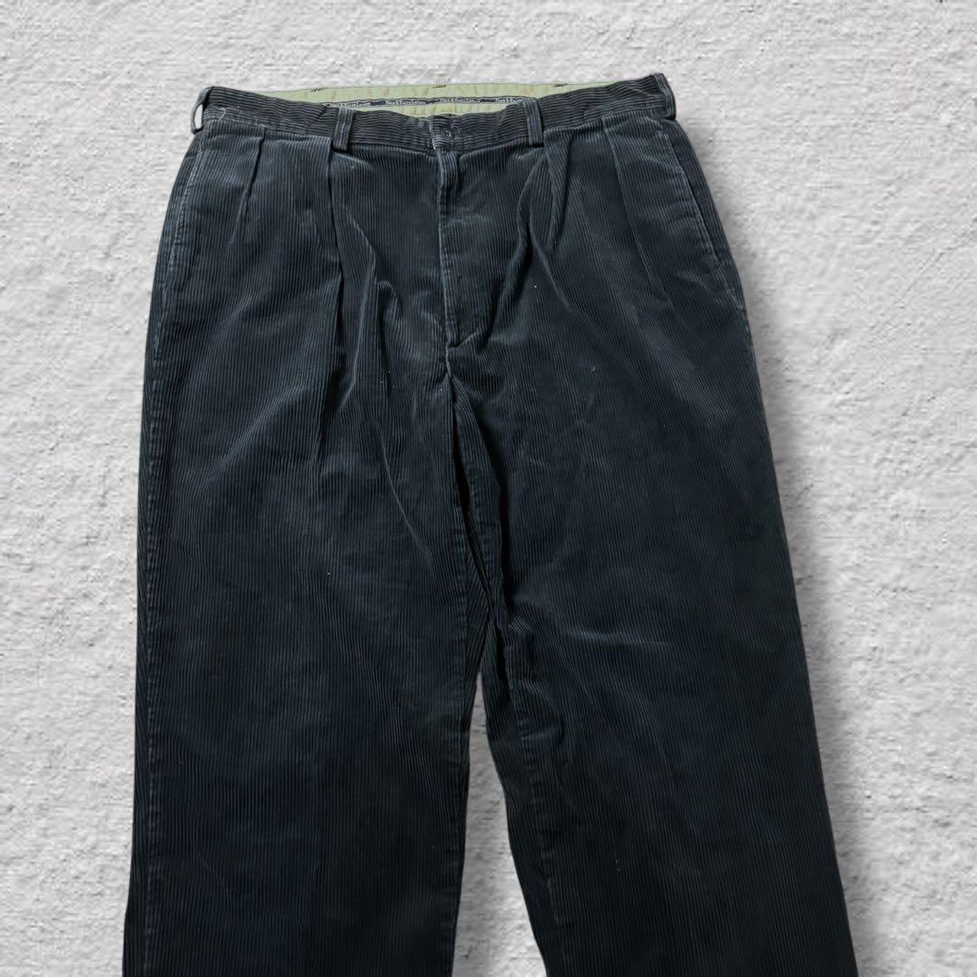 ラルフローレンコーデュロイパンツ2タックUSA製80s古着vintageネイビー
