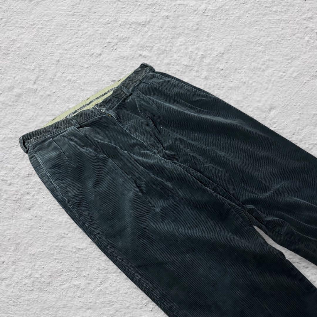 ラルフローレンコーデュロイパンツ2タックUSA製80s古着vintageネイビー