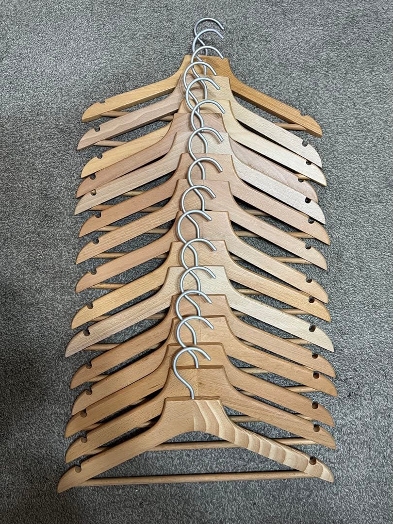 無印良品 木製薄型ハンガー 15本セット 廃盤品