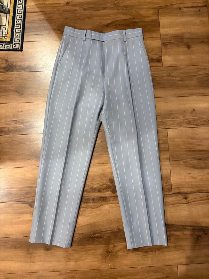 ワコマリア　STRIPED PLEATED TROUSERS ライトパープル