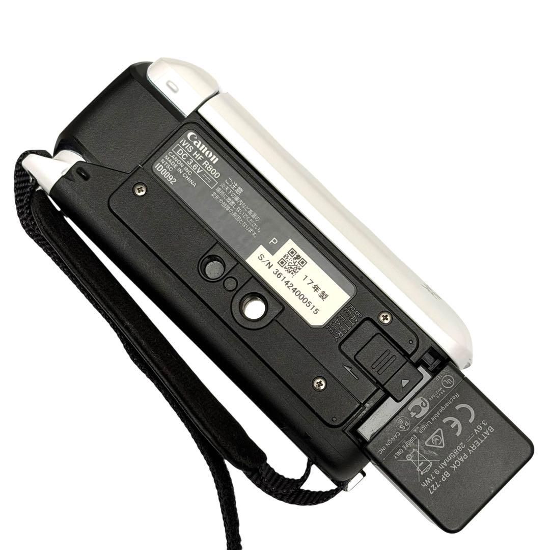【美品】Canon iVIS HFR800 ビデオカメラ 本体 白 ホワイト