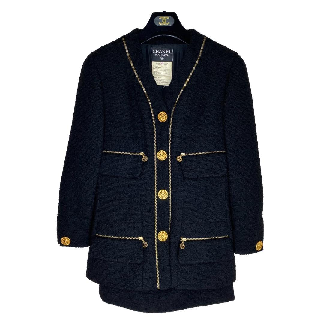 希少 CHANEL ジャケット スカート 42 ヴィンテージ シャネル