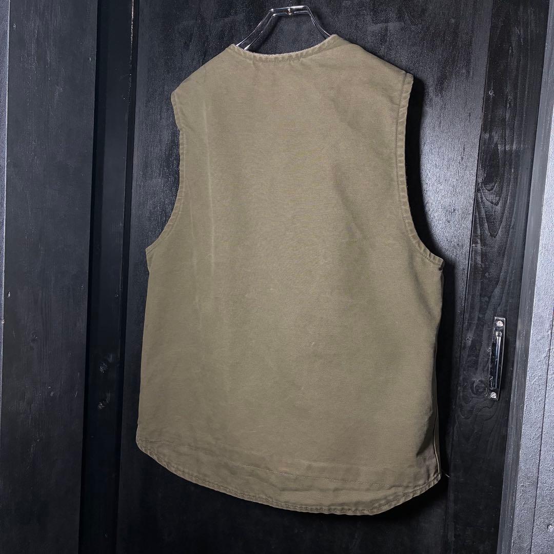 00s メキシコ製　Carhartt ダックベスト　オリーブ　カーキ　カーハート