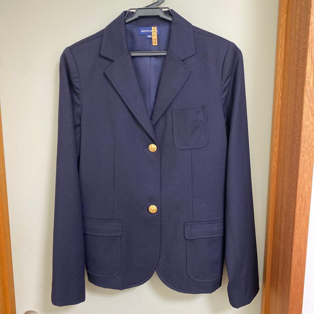 ラルフローレン ネイビー ブレザー160とチェック柄スカート7号セット