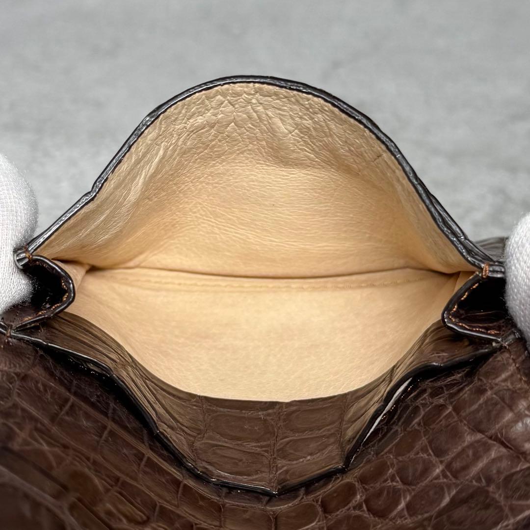 極上品 無双仕上げ オーダー品 ガンゾ クロコダイル 名刺入れ ブラウン