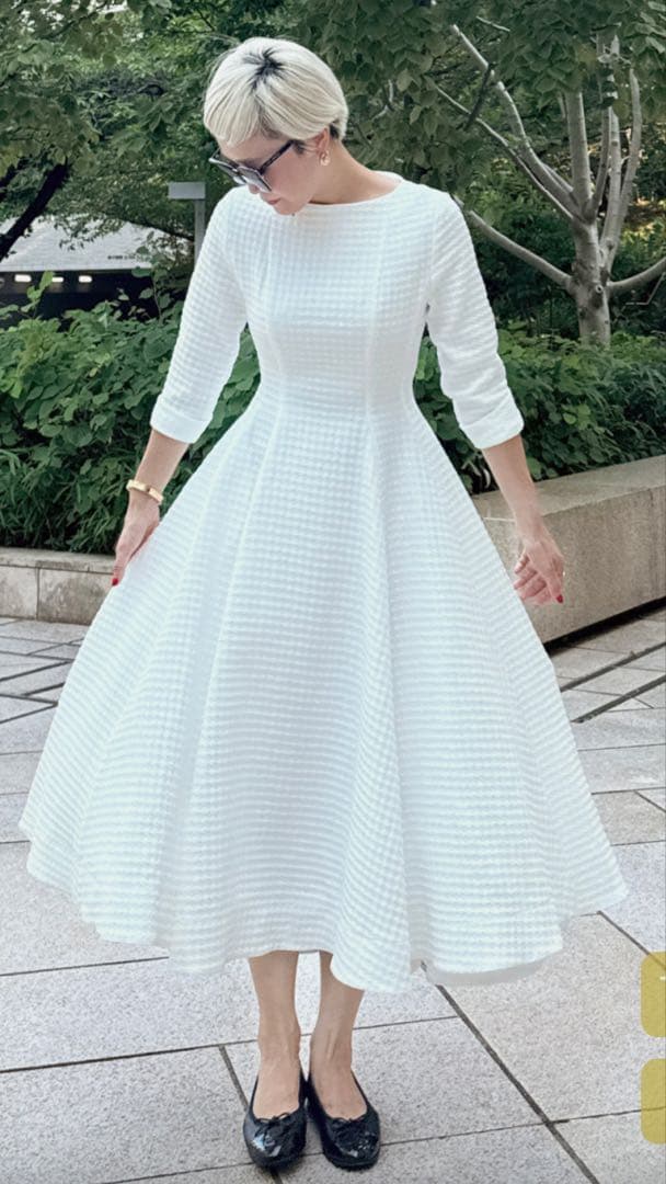 JENNE千鳥立体フレアワンピース