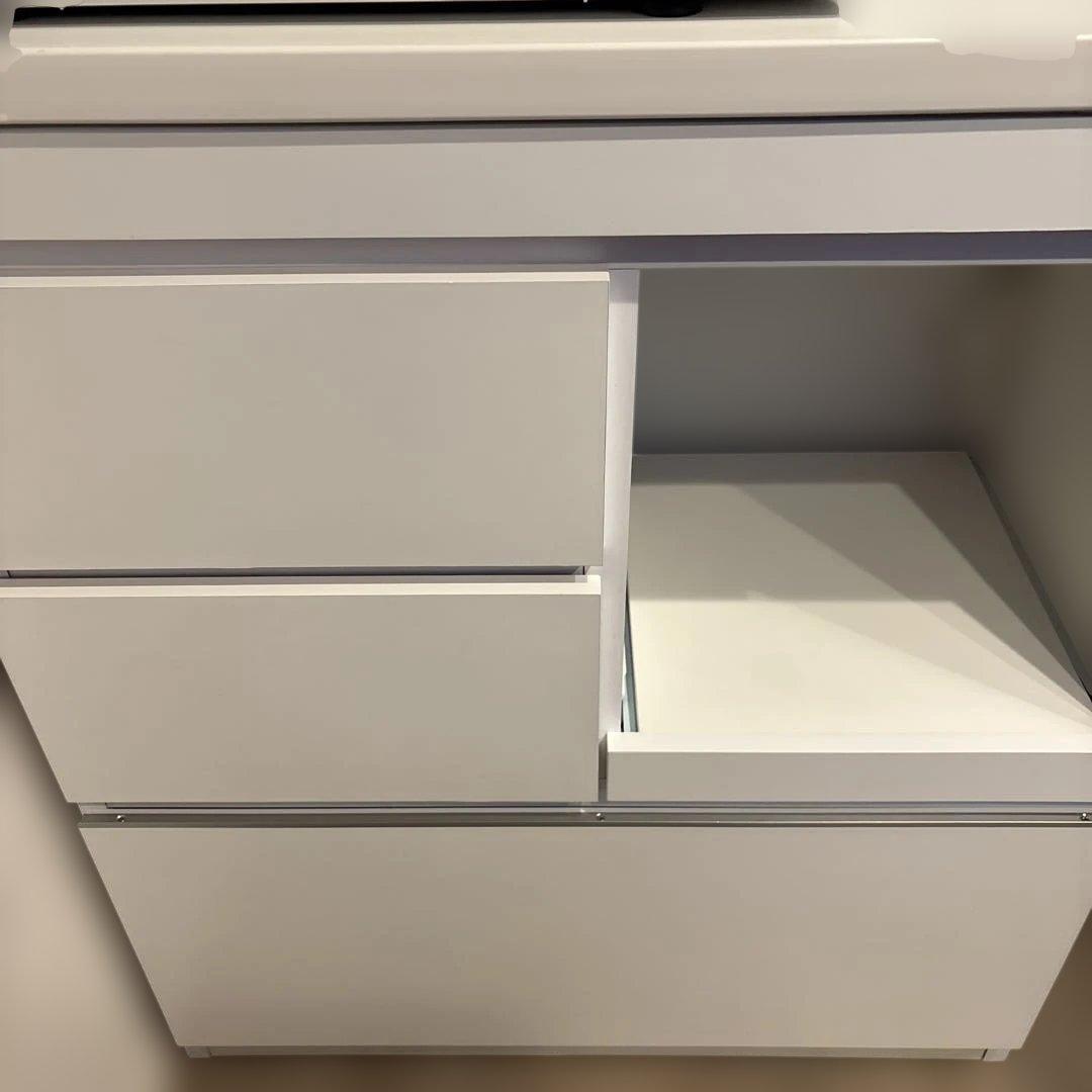 ニトリホワイトキッチンカウンター 収納棚 引き出し付き