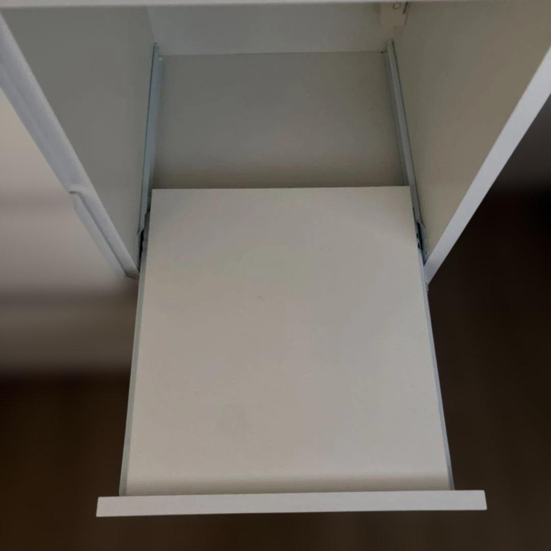 ニトリホワイトキッチンカウンター 収納棚 引き出し付き