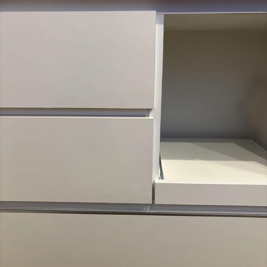 ニトリホワイトキッチンカウンター 収納棚 引き出し付き