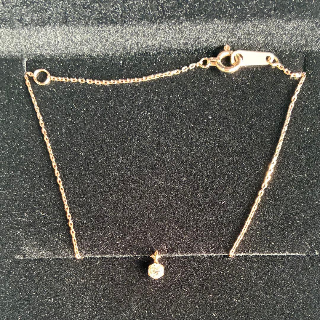 1粒ダイヤモンド18Kネックレス　超美品！　品質保証書付　本日までSALE価格！