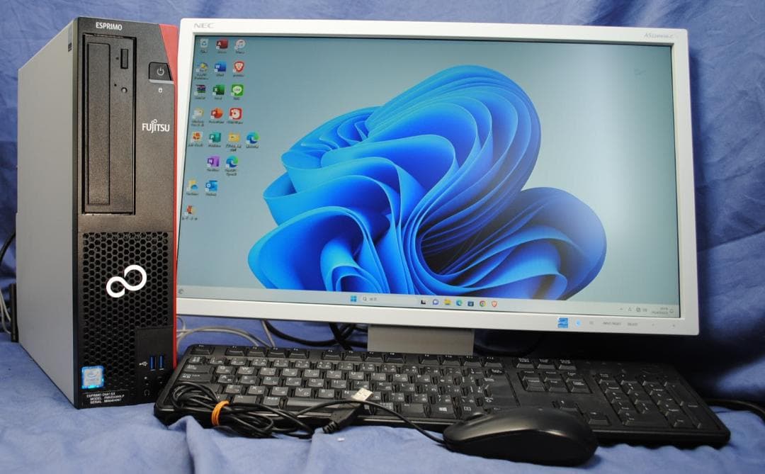即戦力！第7世代/富士通/22モニターセット・キーボード・マウス・無線Wi-Fi