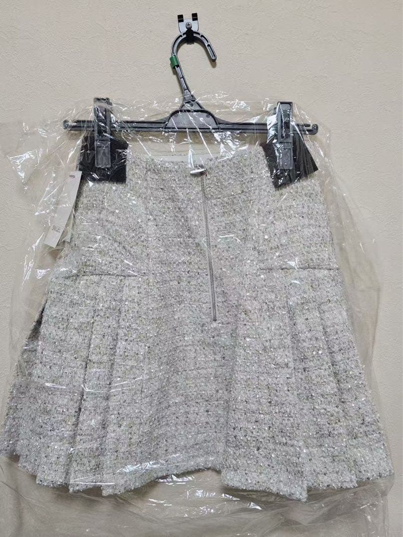 SNIDEL スナイデル サイドプリーツツイードミニスカート