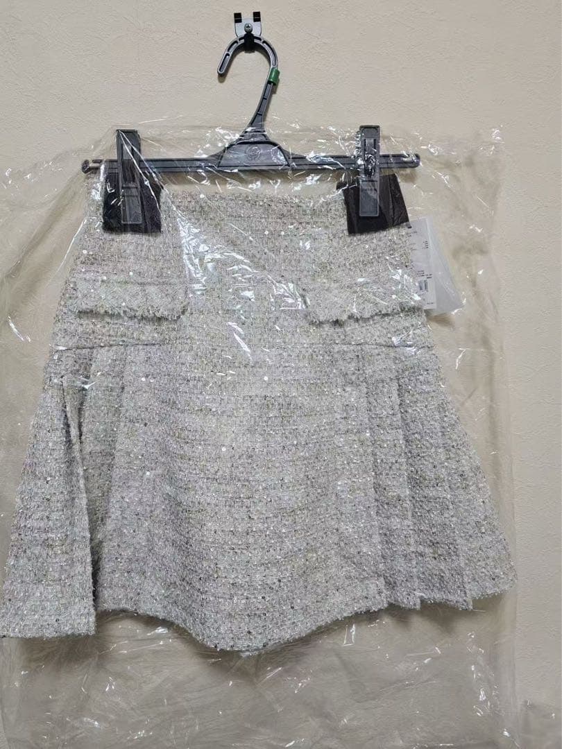 SNIDEL スナイデル サイドプリーツツイードミニスカート