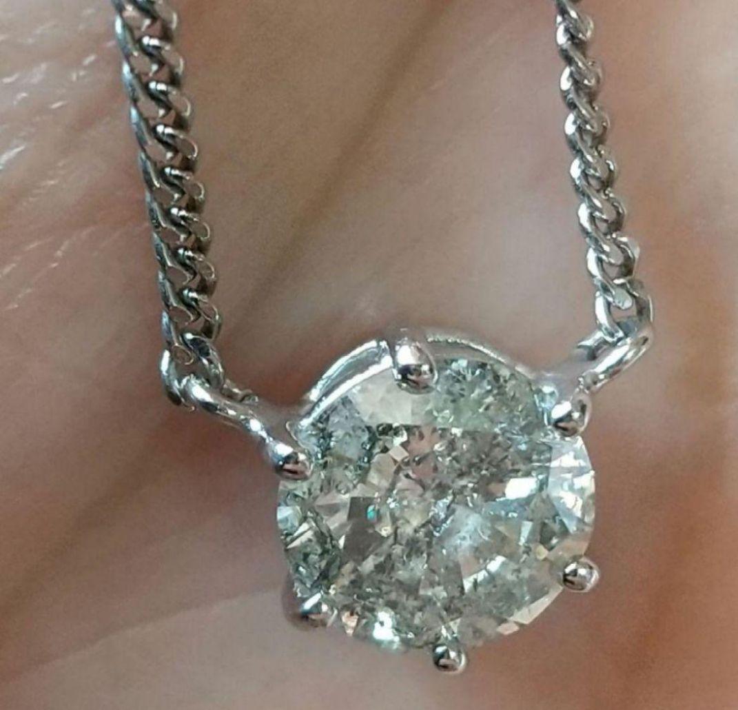 ジュエリーマキ 大粒天然ダイヤモンドネックレス 1.11ct/40.9cm