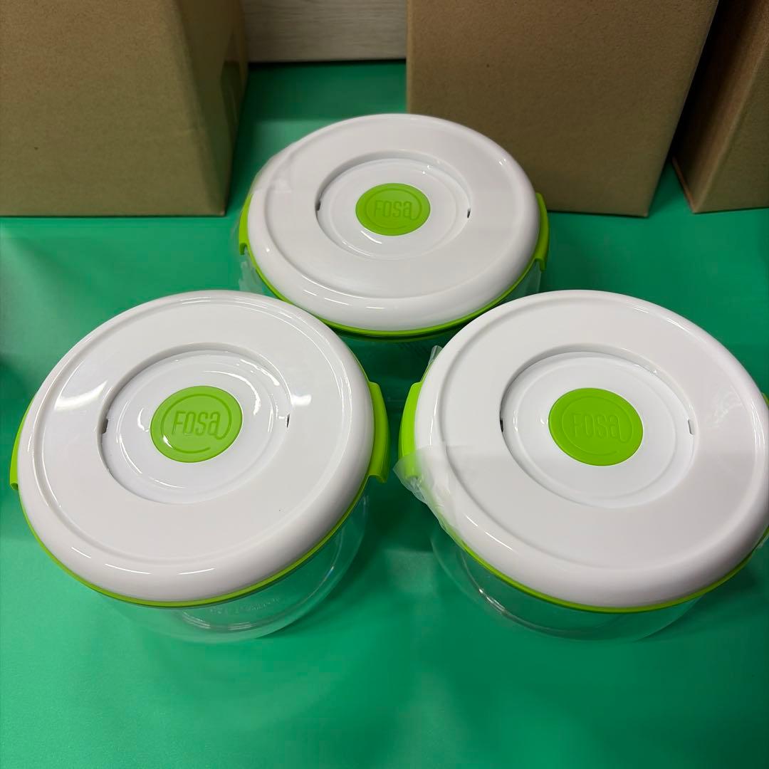 未使用品　フォーサ本体、コンテナセット　真空コンテナB 縦長　中３個セット