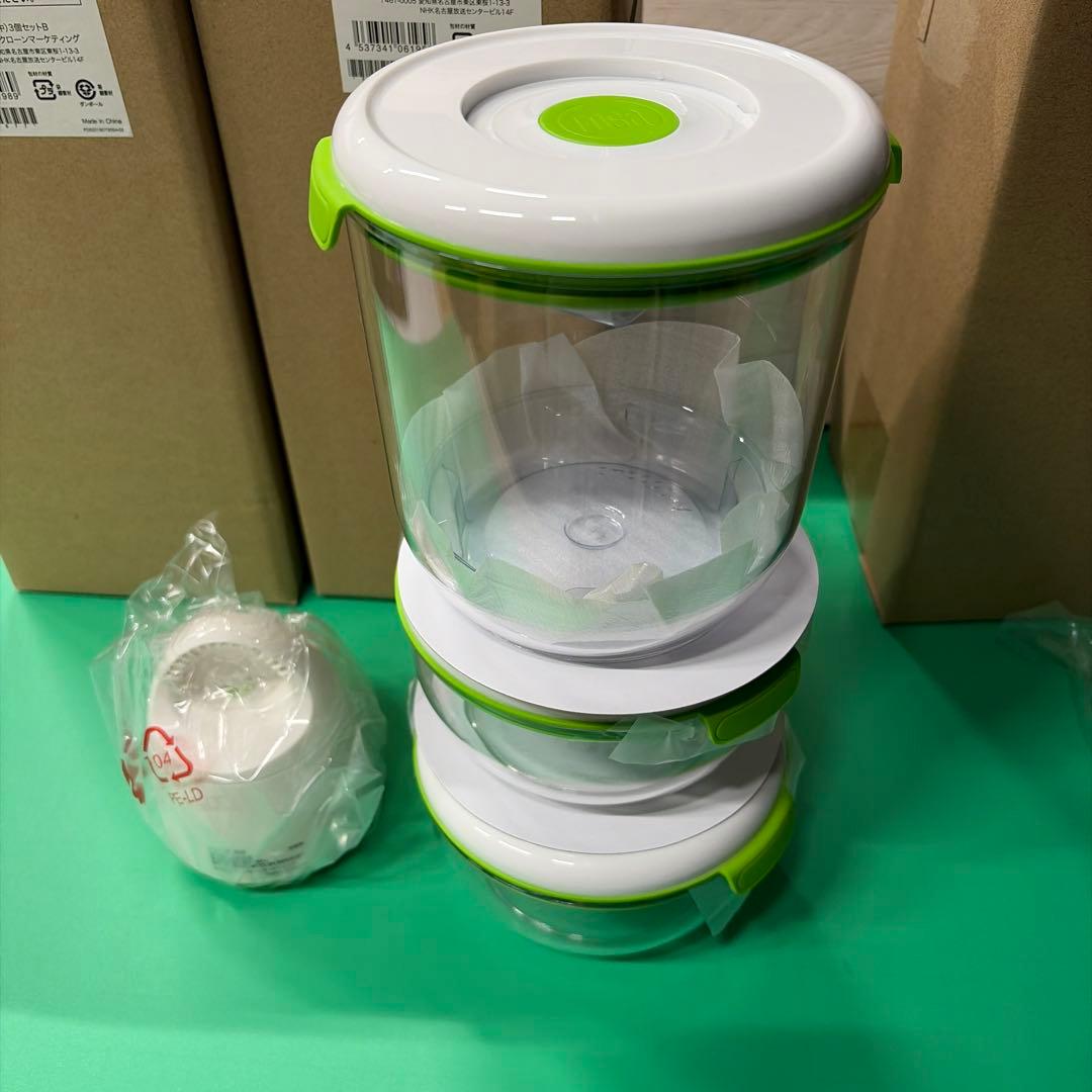 未使用品　フォーサ本体、コンテナセット　真空コンテナB 縦長　中３個セット