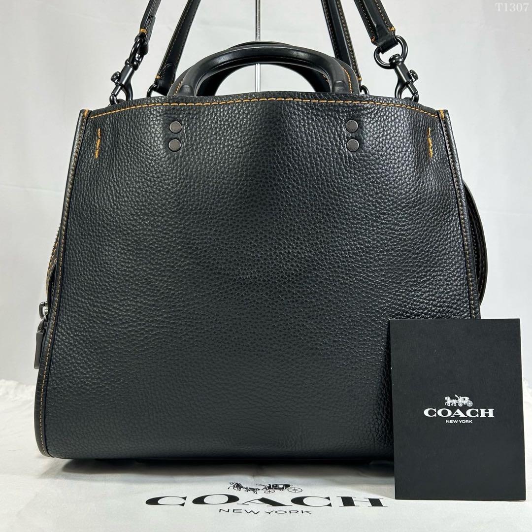 【極美品】コーチ 20315 ローグ 2way ハンドバッグ レザー A4可 黒