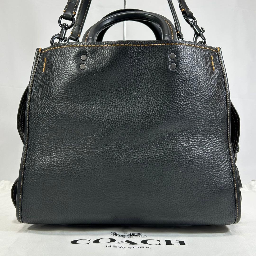 【極美品】コーチ 20315 ローグ 2way ハンドバッグ レザー A4可 黒