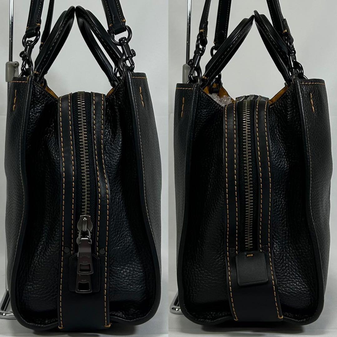 【極美品】コーチ 20315 ローグ 2way ハンドバッグ レザー A4可 黒