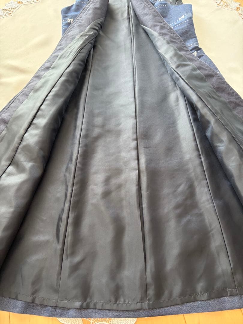 専用です　エムズグレイシー　デニム調リボン柄ジャンバースカート38サイズ