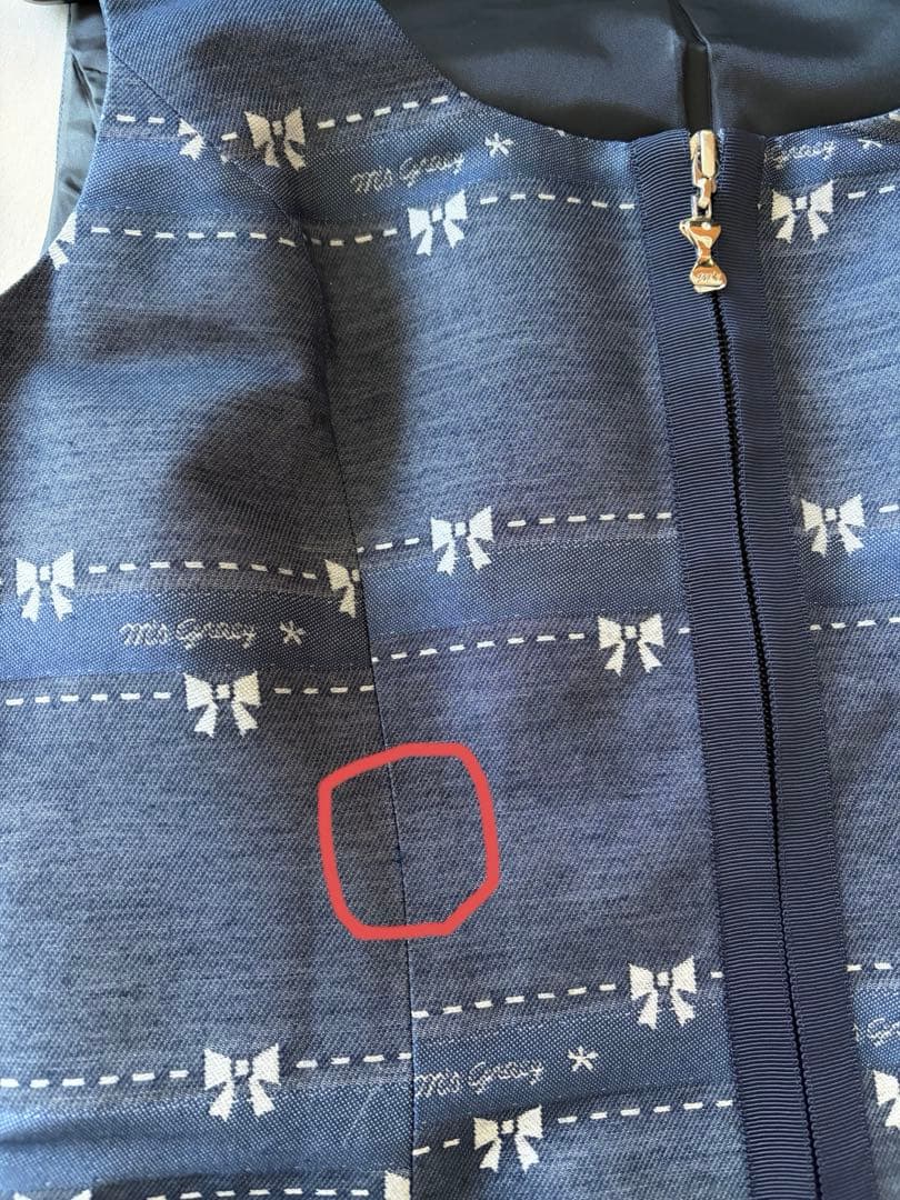 専用です　エムズグレイシー　デニム調リボン柄ジャンバースカート38サイズ